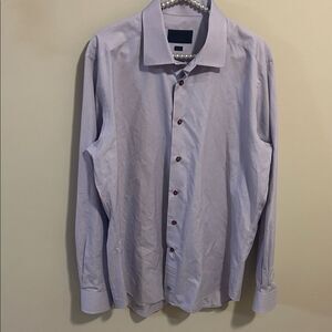 David Donahue Light Purple White Micro Check Dress Shirt 17 36/37